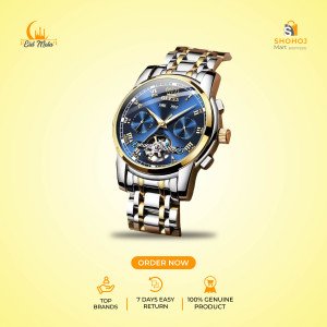 OLEVS Automatic Watch for Men Fashion Stainless Steel Business Casual Wateproof Mechanical Watch - 6607