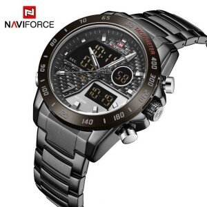 Navi force Nf9171 Two-Tone Stainless Steel Wrist Watch for Men