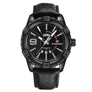 Navi force NF9117 Leather and Chain Watch for Men