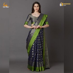 Printed Silk Saree With Blouse Piece For Women