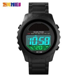 Specifications of SKMEI-1585 Men Sports Watches Solar Digital Fashion Alarm Waterproof Wrist Watch For Man Men Brand SKM