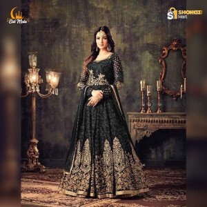 Semi-stitched Georgette Long Floor Touch Anarkali Party Dress for women.