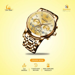 OLEVS 2859 Golden Stainless Steel Chronograph Wrist Watch For MenOLEVS