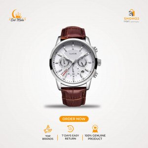 LIGE 9866 luxury fashion chronograph active Men Leather Watch 30M Waterproof