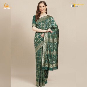 Printed Silk Saree With Blouse Piece For Women